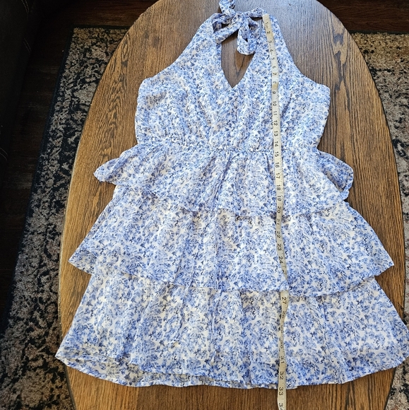 Trixxi Blue Floral Halter Dress Size Women's  XL - Picture 10 of 13